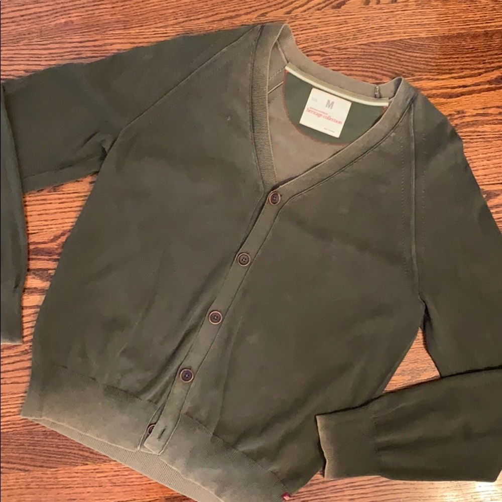 BR heritage collection distressed olive cardigan